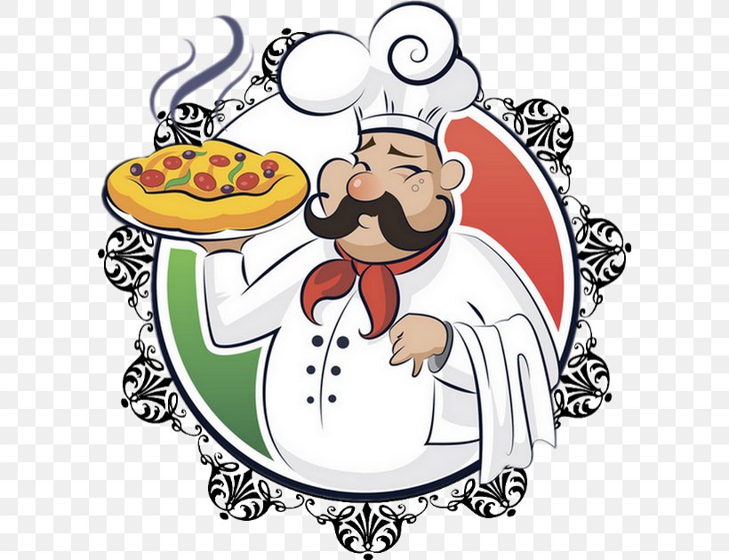 Pizza Italian Cuisine Chef Cooking, PNG, 600x630px, Pizza, Art, Artwork, Chef, Christmas Download Free