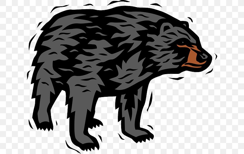 American Black Bear Polar Bear Clip Art, PNG, 640x517px, American Black Bear, Animation, Bear, Carnivoran, Cartoon Download Free