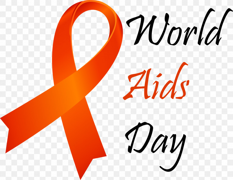 World Aids Day, PNG, 3000x2310px, World Aids Day, Calligraphy, Line, Logo, Orange Download Free