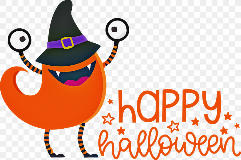 Happy Halloween, PNG, 3000x2000px, Happy Halloween, Cartoon, Geometry, Happiness, Line Download Free