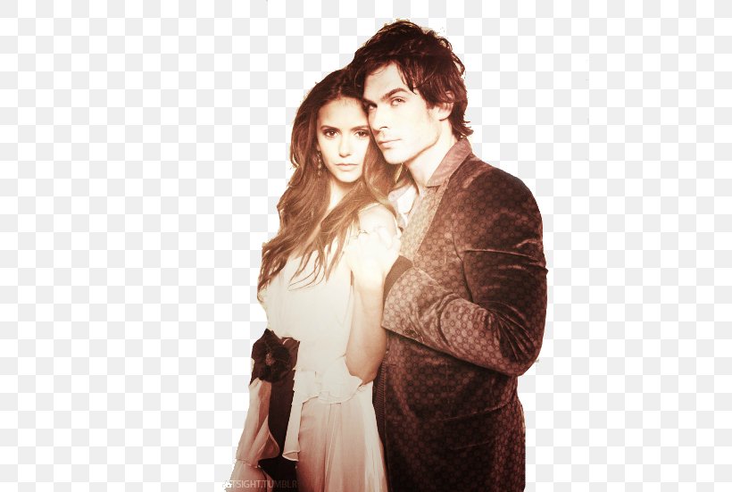 Nina Dobrev Damon Salvatore Elena Gilbert The Vampire Diaries Ian Somerhalder Png 500x551px Watercolor Cartoon Flower