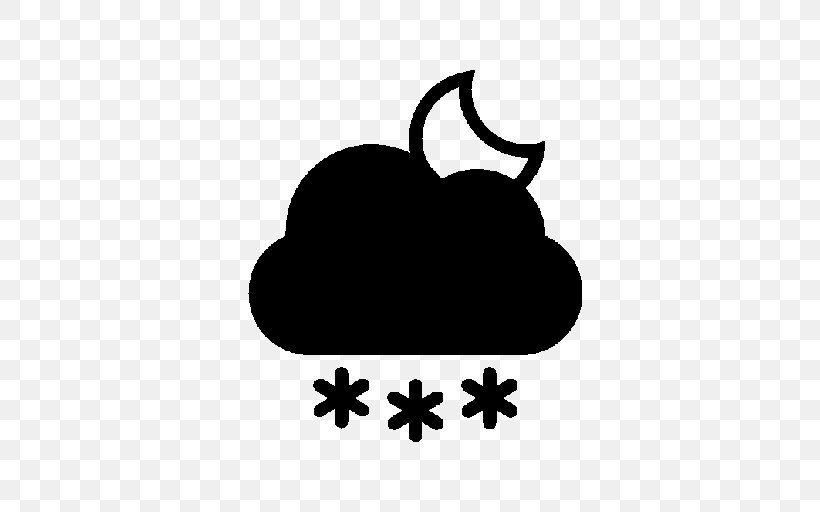 Snowflake Cloud Weather Forecasting, PNG, 512x512px, Snow, Black, Black And White, Cloud, Crystal Download Free