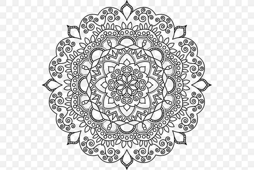 Mandala Coloring Pages Mehndi Coloring Book Pattern, PNG, 549x549px, Mandala, Area, Black And White, Coloring Book, Doily Download Free