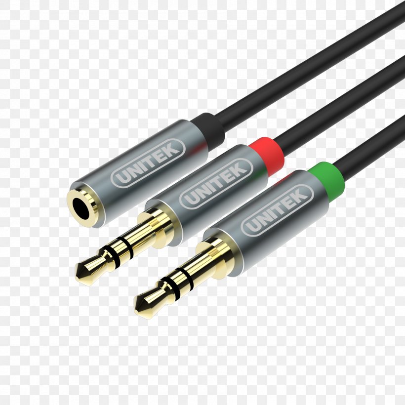 Microphone Phone Connector Y-cable Headphones Audio, PNG, 1800x1800px, Microphone, Adapter, Audio, Cable, Coaxial Cable Download Free