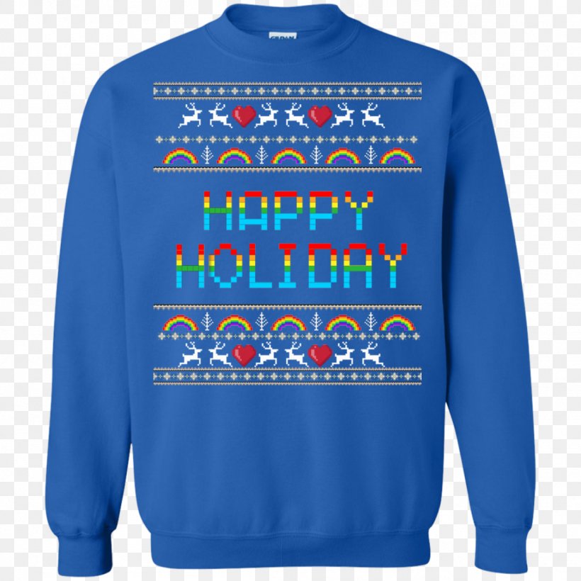 T-shirt Hoodie Christmas Jumper Sweater Crew Neck, PNG, 1155x1155px, Tshirt, Active Shirt, Blue, Bluza, Christmas Download Free