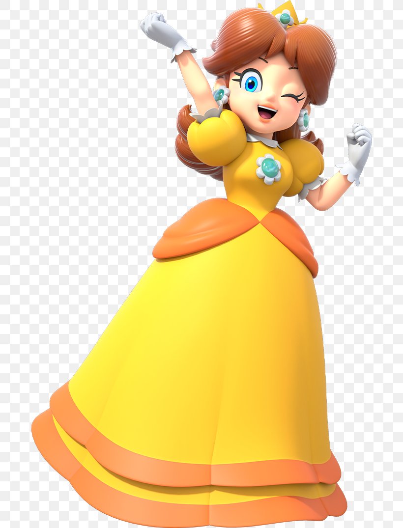 Princess Daisy Mario Bros. Princess Peach Video Games Luigi, PNG, 694x1075px, Princess Daisy, Action Figure, Animated Cartoon, Animation, Cartoon Download Free
