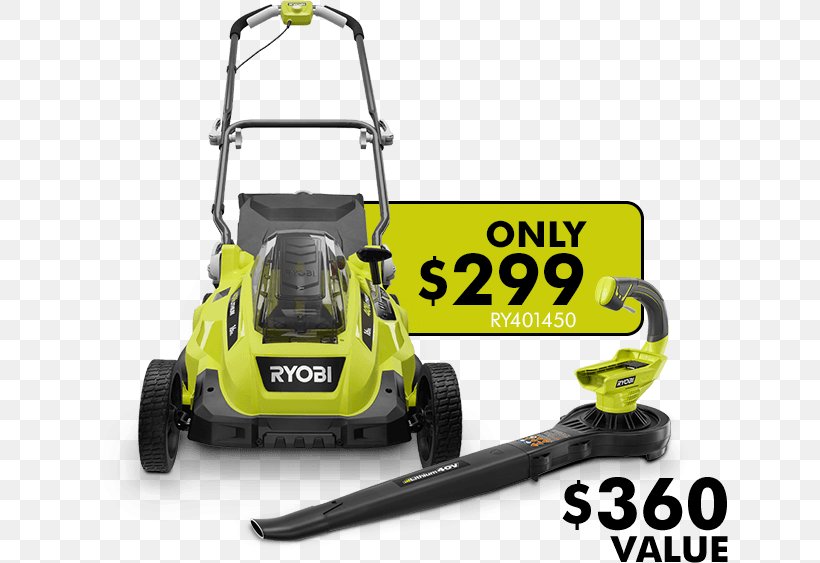 Lawn Mowers Ryobi RY40180 Electric Battery Ryobi RY40112A, PNG, 637x563px, Lawn Mowers, Ac Adapter, Automotive Exterior, Brand, Electric Battery Download Free
