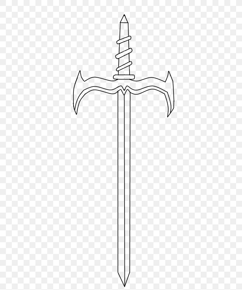 Sword Line Art Angle, PNG, 584x982px, Sword, Cold Weapon, Cross, Line Art, Symbol Download Free