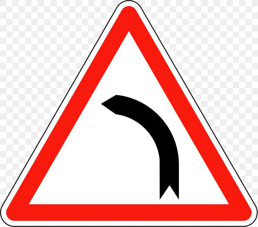 Panneau D'annonce De Virage à Gauche En France Curve To The Right Road-sign In France Traffic Sign Warning Sign, PNG, 872x768px, Traffic Sign, Area, Brand, Number, Pedestrian Download Free