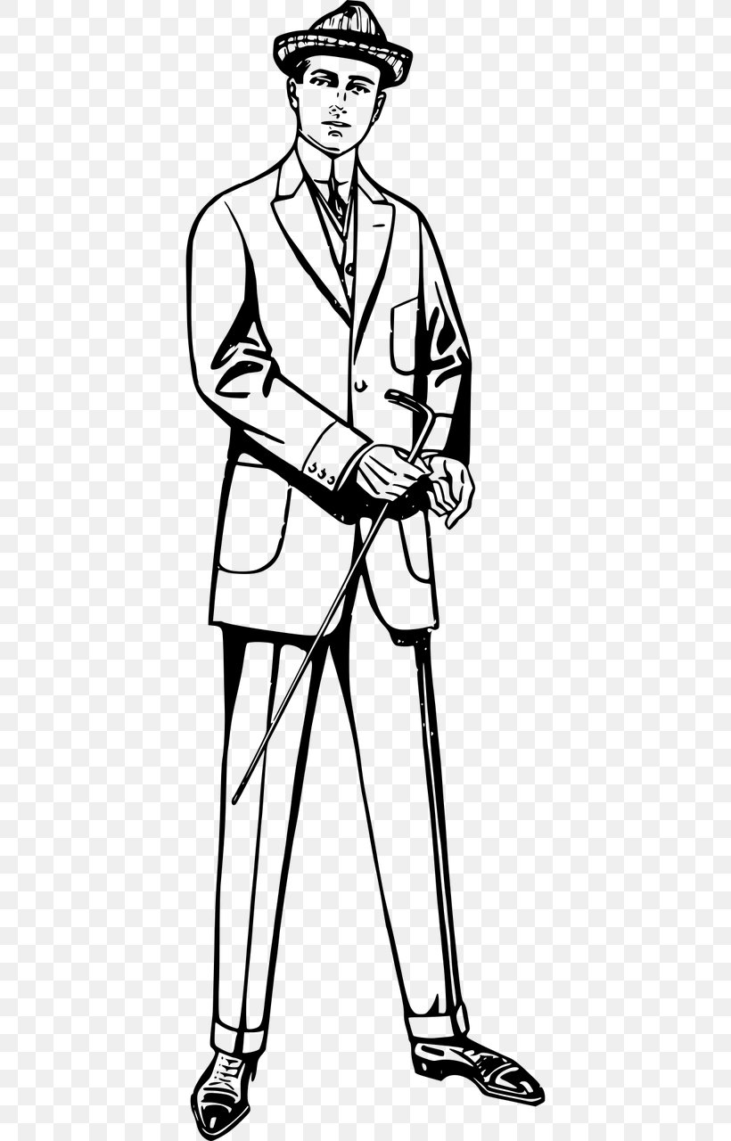 Suit Black And White Clip Art, PNG, 640x1280px, Suit, Black And White, Cartoon, Clothing, Footwear Download Free