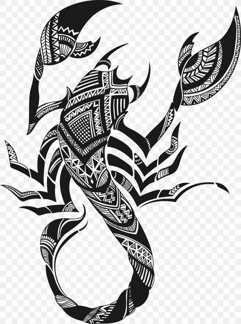 Scorpion Tattoo Mehndi, PNG, 1377x1849px, Scorpion, Art, Black And White, Drawing, Fictional Character Download Free