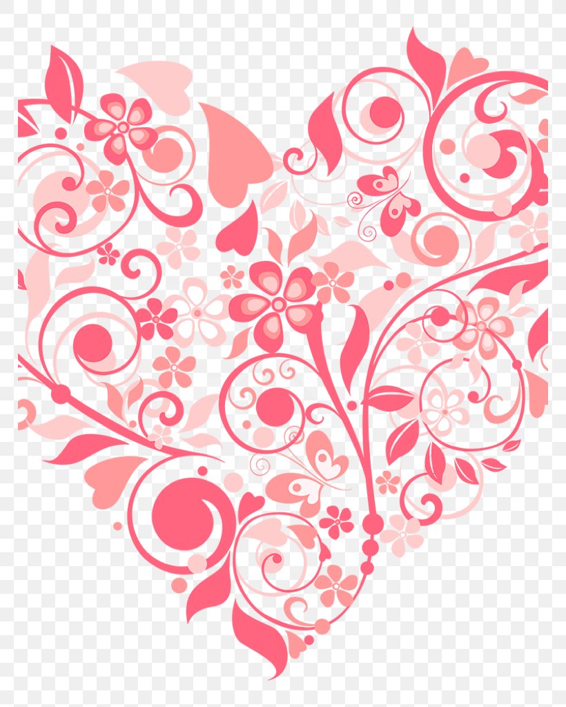 Heart Valentine's Day Ornament Pattern, PNG, 768x1024px, Watercolor, Cartoon, Flower, Frame, Heart Download Free