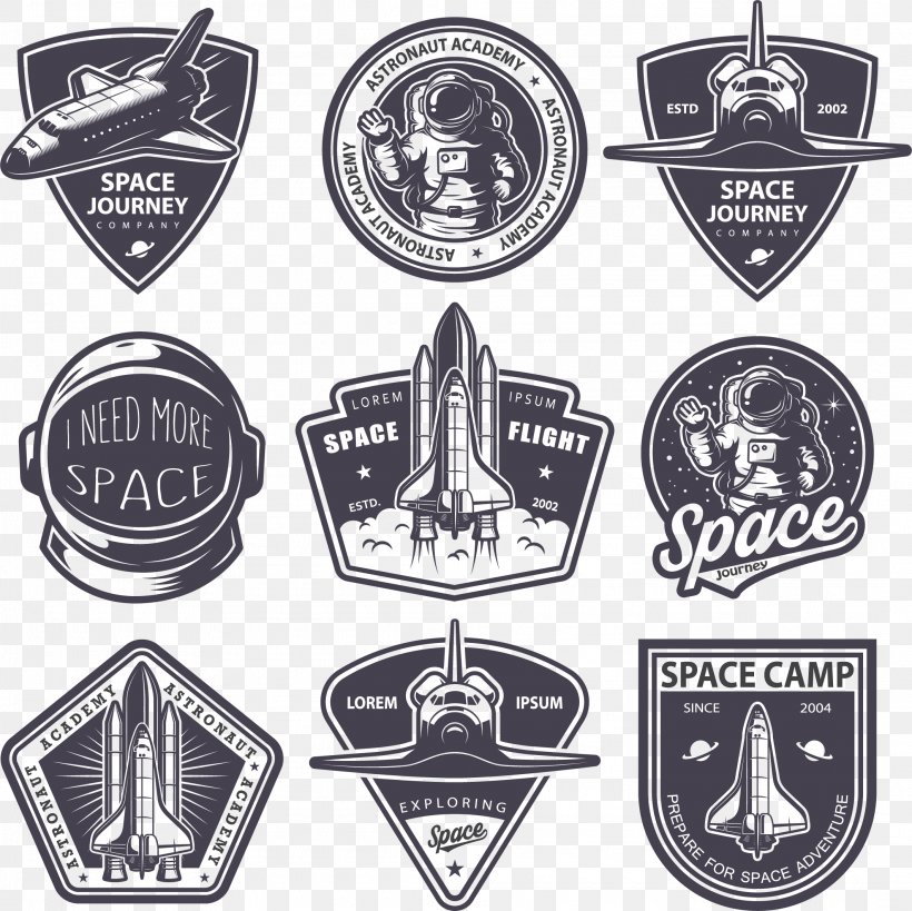 Astronaut Badge Logo, PNG, 2125x2124px, Astronaut, Astronaut Badge, Badge, Black And White, Brand Download Free