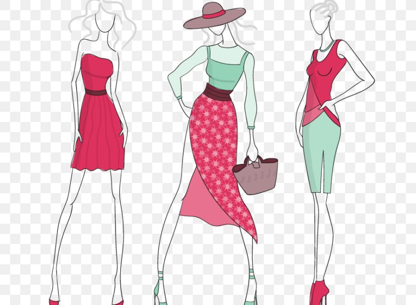 Fashion Design Fashion Illustration Model, PNG, 740x600px, Watercolor, Cartoon, Flower, Frame, Heart Download Free