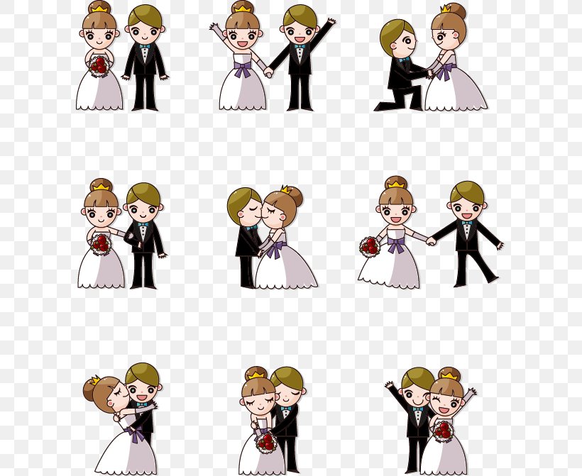 Wedding Invitation Cartoon Clip Art, PNG, 605x671px, Wedding Invitation, Bride, Bridegroom, Cartoon, Communication Download Free