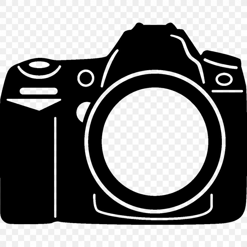 Camera Photography Sticker Clip Art, PNG, 1200x1200px, Camera, Black, Black And White, Brand, Camera Lens Download Free