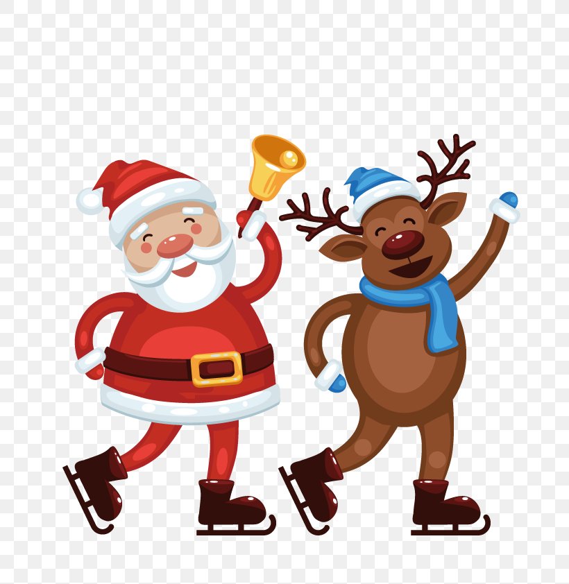 Vector Santa And Elk, PNG, 800x842px, Santa Claus, Art, Christmas, Christmas Decoration, Christmas Ornament Download Free