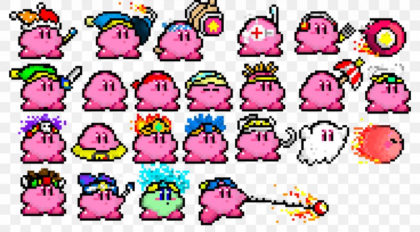 Kirby's Dream Land Super Mario Maker Kirby Super Star Pixel Art, PNG, 1840x1020px, Kirby, Area, Art, Bit, Emoticon Download Free