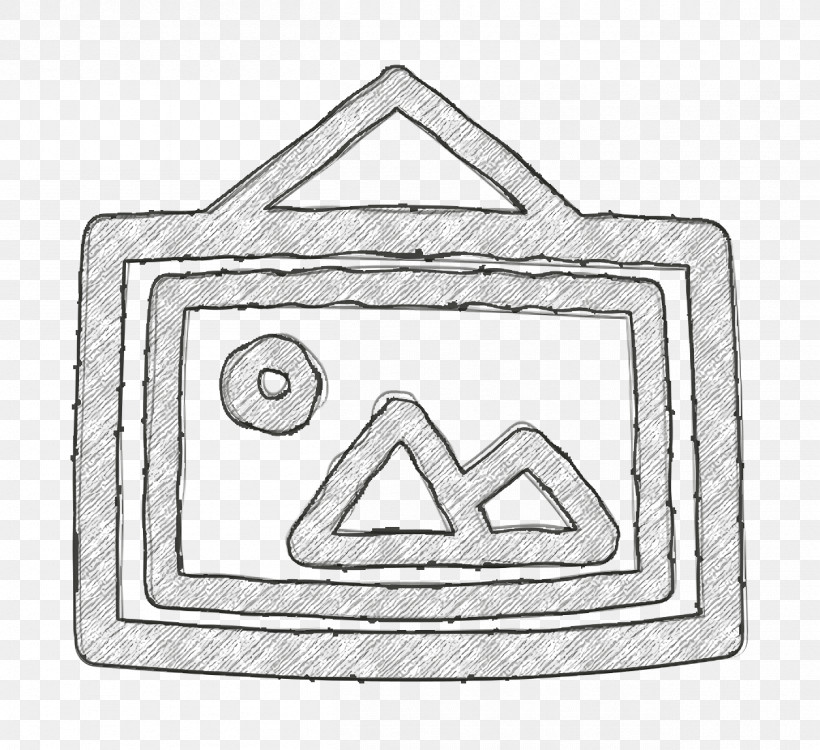 Picture Hanging In A Frame Hand Drawn Symbol Icon Art Icon Hand Drawn Icon, PNG, 1256x1150px, Picture Hanging In A Frame Hand Drawn Symbol Icon, Art Icon, Black And White M, Frame Icon, Geometry Download Free