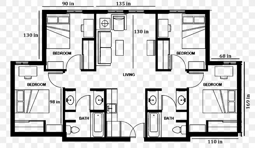 Southern Oregon University Floor Plan Dormitory House Room, PNG, 1584x921px, Floor Plan, Apartment, Architecture, Area, Black And White Download Free