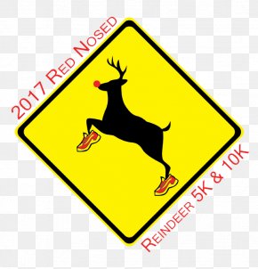 Deer - White-tailed Deer Traffic Sign Warning Sign PNG