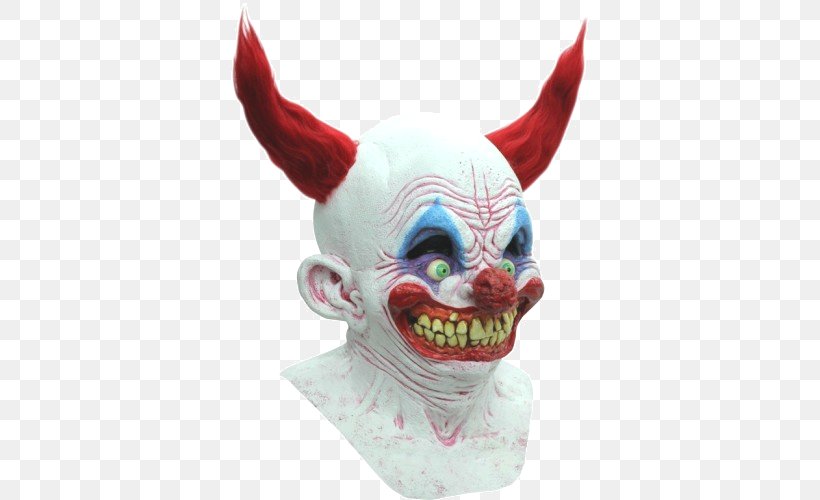 Evil Clown Latex Mask Halloween Costume, PNG, 500x500px, Evil Clown, Circus, Clown, Costume, Fictional Character Download Free