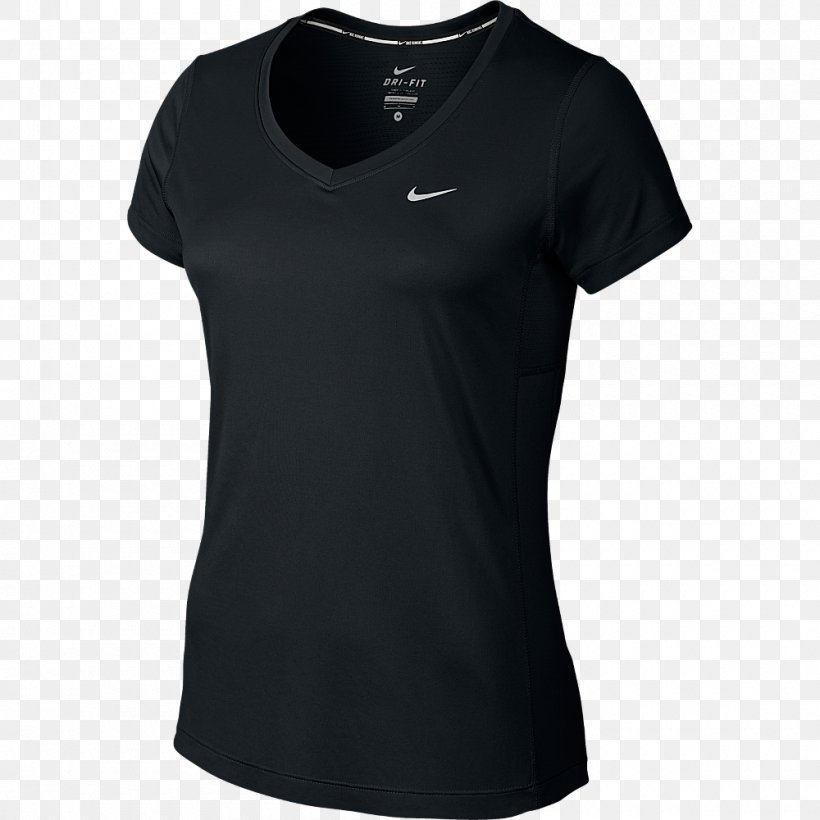 T-shirt Nike Clothing Top Sweater, PNG, 1000x1000px, Tshirt, Active Shirt, Adidas, Black, Clothing Download Free