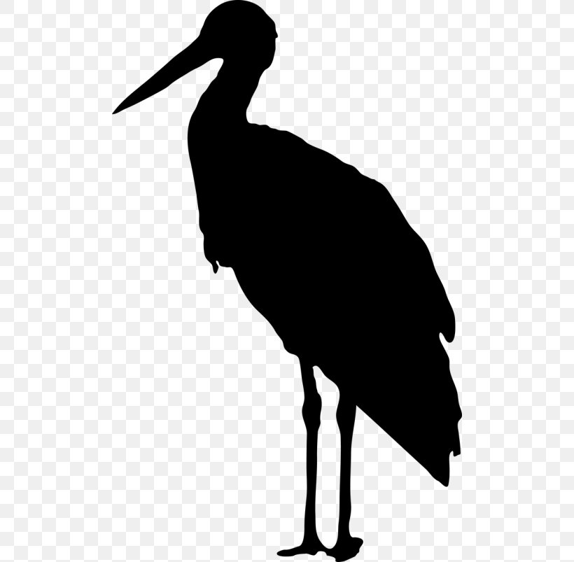 Stork Clip Art Silhouette Bird, PNG, 500x803px, Stork, Beak, Bird, Black Stork, Cartoon Download Free