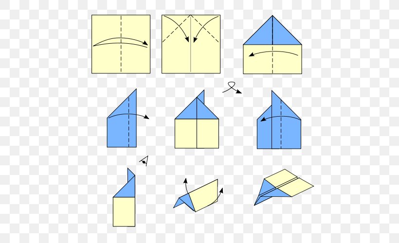 Airplane Paper Plane Action Origami, PNG, 500x500px, Airplane, Action Origami, Area, Diagram, Folding Download Free