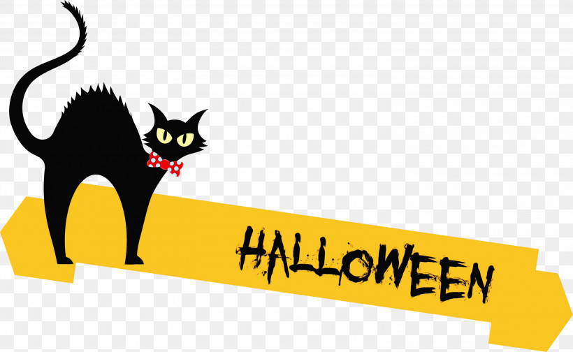 Cat Kitten Whiskers Black Cat Snout, PNG, 3000x1847px, Happy Halloween Banner, Black Cat, Cartoon, Cat, Domestic Shorthaired Cat Download Free