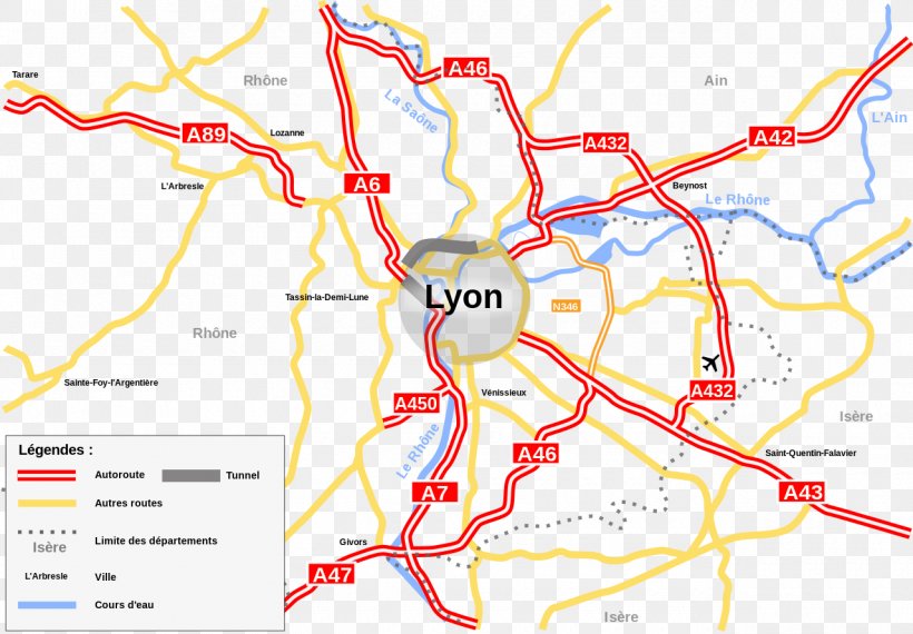 Lyon Map Road Controlled-access Highway Autoroutes Of France, PNG, 1280x891px, Watercolor, Cartoon, Flower, Frame, Heart Download Free
