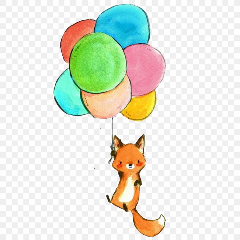 Paper Clip Art Balloon Drawing Fox, PNG, 1024x1024px, Paper, Art, Baby Toys, Balloon, Drawing Download Free