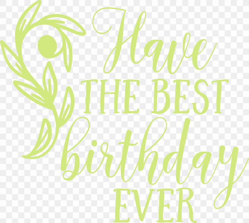 Birthday Best Birthday, PNG, 3000x2690px, Birthday, Calligraphy, Geometry, Green, Line Download Free