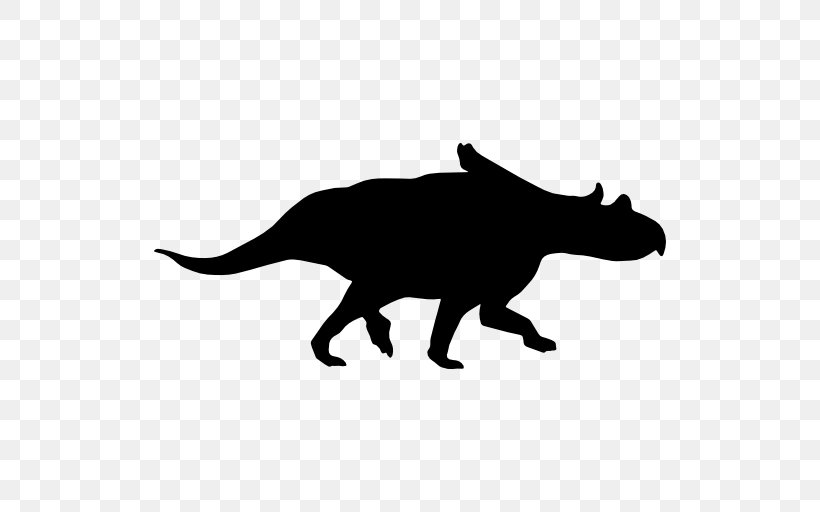 Chasmosaurus Dinosaur Silhouette, PNG, 512x512px, Chasmosaurus, Animal, Animal Figure, Black And White, Carnivoran Download Free