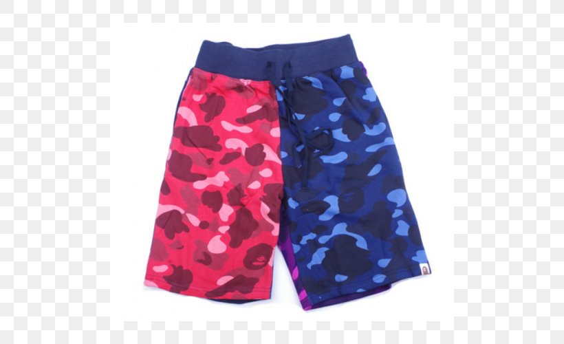 Trunks A Bathing Ape T-shirt Shorts Color, PNG, 500x500px, Trunks, Active Shorts, Bathing, Bathing Ape, Cargo Pants Download Free
