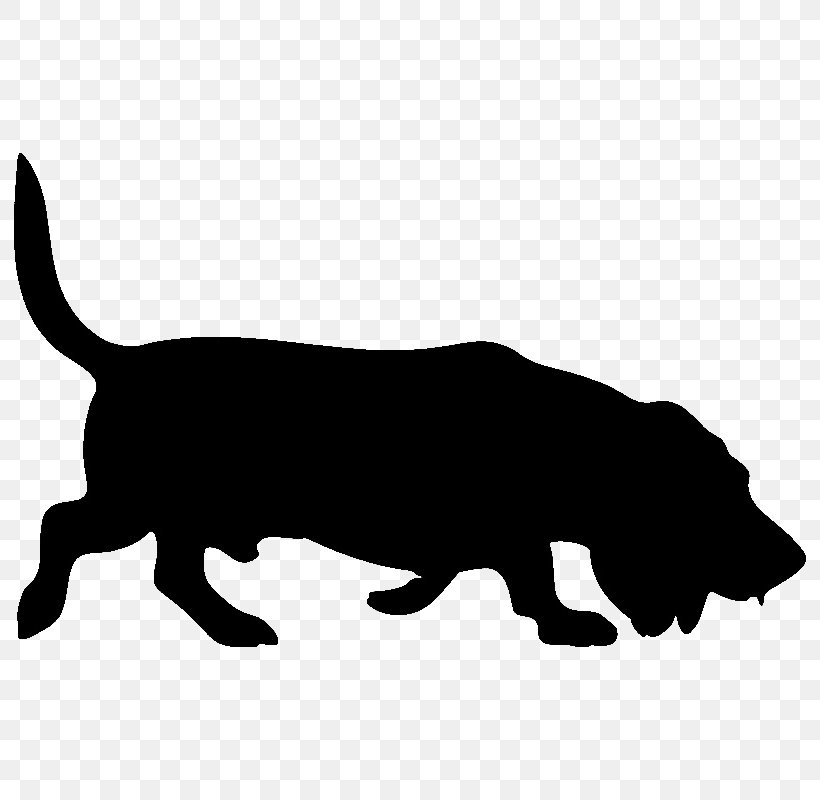 Basset Hound Bloodhound Petit Basset Griffon Vendéen Silhouette Clip Art, PNG, 800x800px, Basset Hound, Black, Black And White, Bloodhound, Carnivoran Download Free