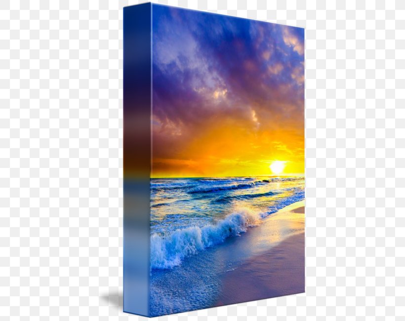 Canvas Sea Shore Painting Sunset, PNG, 427x650px, Canvas, Art, Atmosphere, Beach, Blue Download Free