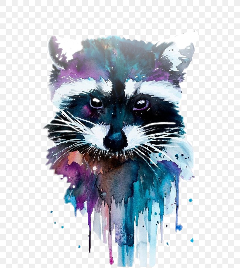 Watercolor Painting Drawing Raccoon Art, PNG, 534x915px, Watercolor Painting, Art, Artist, Canvas, Carnivoran Download Free