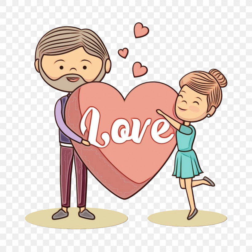 Cartoon Heart Love Male Cheek, PNG, 1000x1000px,  Download Free