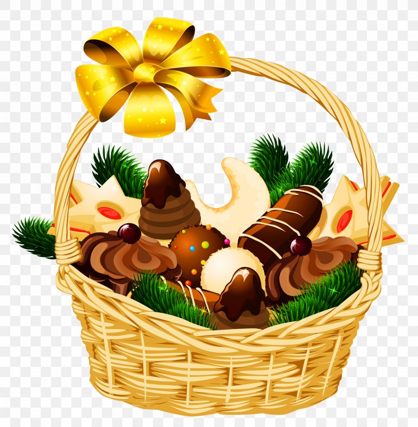 Gift Basket Christmas Hamper Clip Art, PNG, 4101x4193px, Christmas, Basket, Christmas Music, Christmas Ornament, Easter Basket Download Free