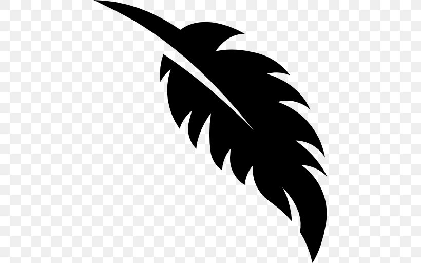 Feather Clip Art, PNG, 512x512px, Feather, Bird, Black And White, Branch, Leaf Download Free