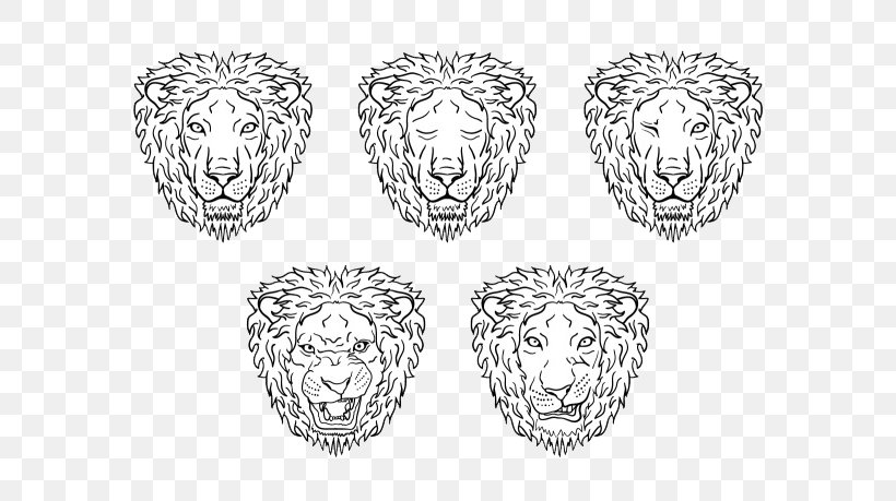 Lion Download Euclidean Vector, PNG, 650x459px, Lion, Black And White, Drawing, Line Art, Monochrome Download Free