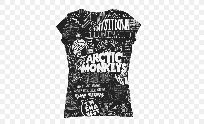 T-shirt Top Sleeve Clothing, PNG, 500x500px, Tshirt, Arctic Monkeys, Black, Black And White, Brand Download Free