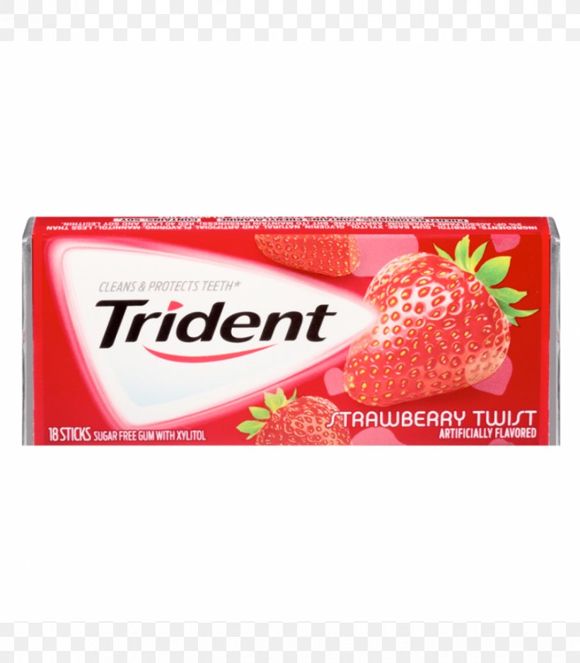 Chewing Gum Trident Candy Bubble Gum Strawberry, PNG, 875x1000px, Chewing Gum, Brand, Bubble Gum, Candy, Chocolate Download Free
