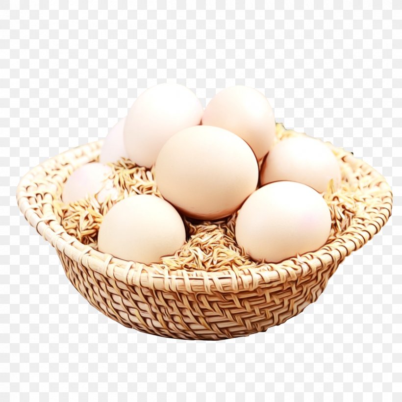 Egg, PNG, 1200x1200px, Watercolor, Basket, Bird Nest, Egg, Food Download Free