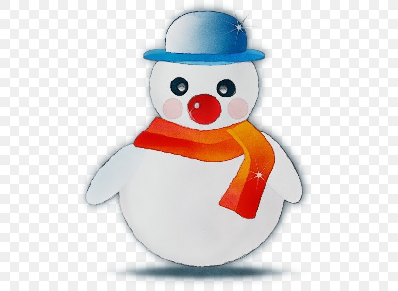 Snowman, PNG, 500x600px, Watercolor, Cartoon, Hat, Headgear, Paint Download Free