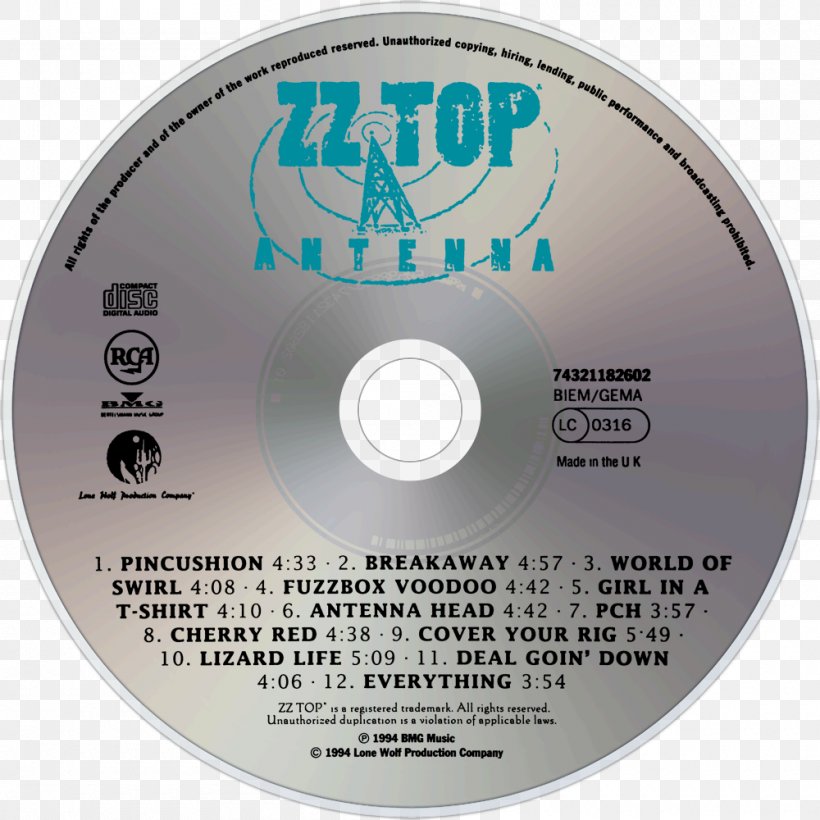 Compact Disc Pincushion Antenna ZZ Top, PNG, 1000x1000px, Watercolor, Cartoon, Flower, Frame, Heart Download Free