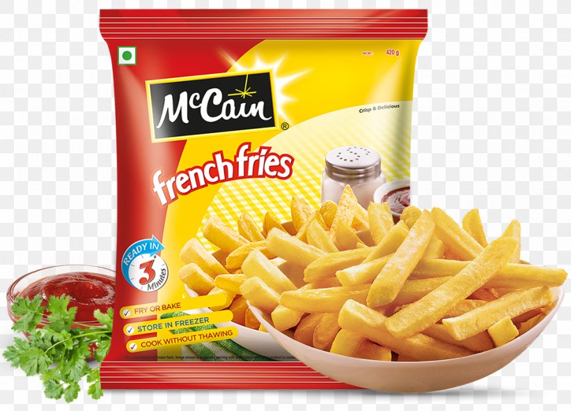 French Fries Veggie Burger McCain Foods Frozen Food French Cuisine, PNG, 973x701px, French Fries, American Food, Chicken Nugget, Condiment, Convenience Food Download Free