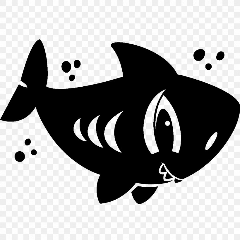 Shark Marine Mammal Cartoon Clip Art, PNG, 1200x1200px, Shark, Artwork, Black And White, Cartoon, Fish Download Free