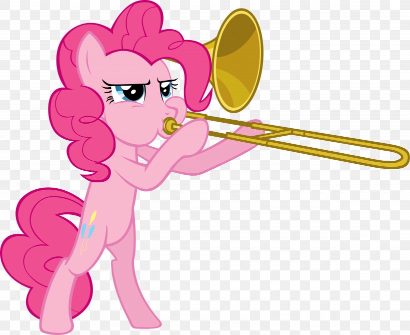 Pinkie Pie Trombone Trumpet Musical Instruments, PNG, 4901x4000px, Watercolor, Cartoon, Flower, Frame, Heart Download Free